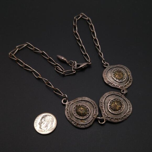 Rustic Chico's Medallion Necklace, Distressed Vintage, 18 Inches - Picture 8 of 8